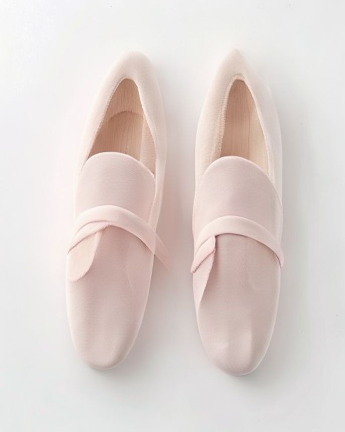 Placeholder image: Pale pink canvas ballet slippers