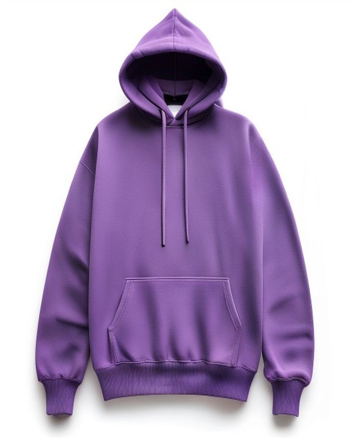 Placeholder image: Plain purple pullover hoodie