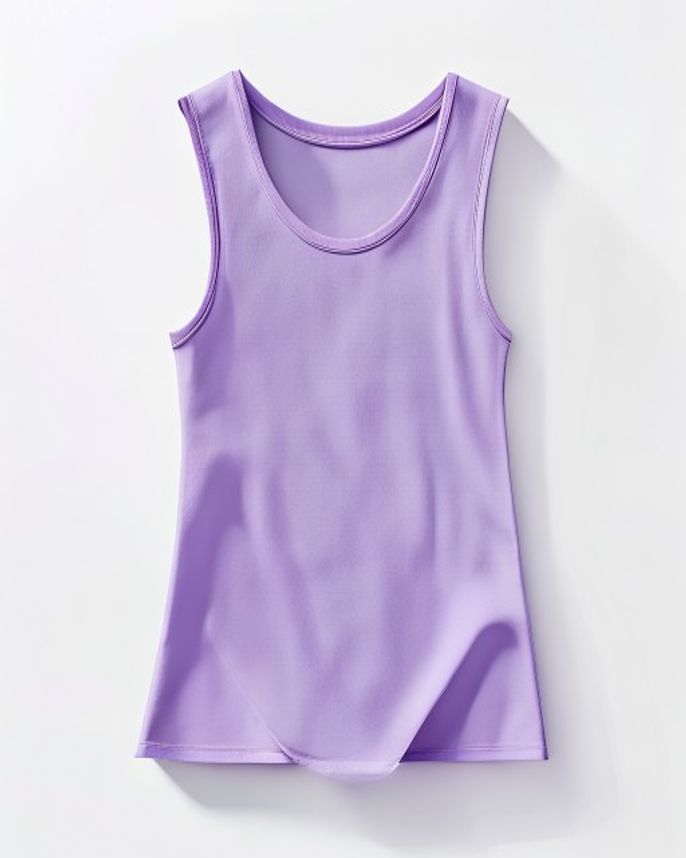 Placeholder image: Plain lilac sleeveless dance leotard