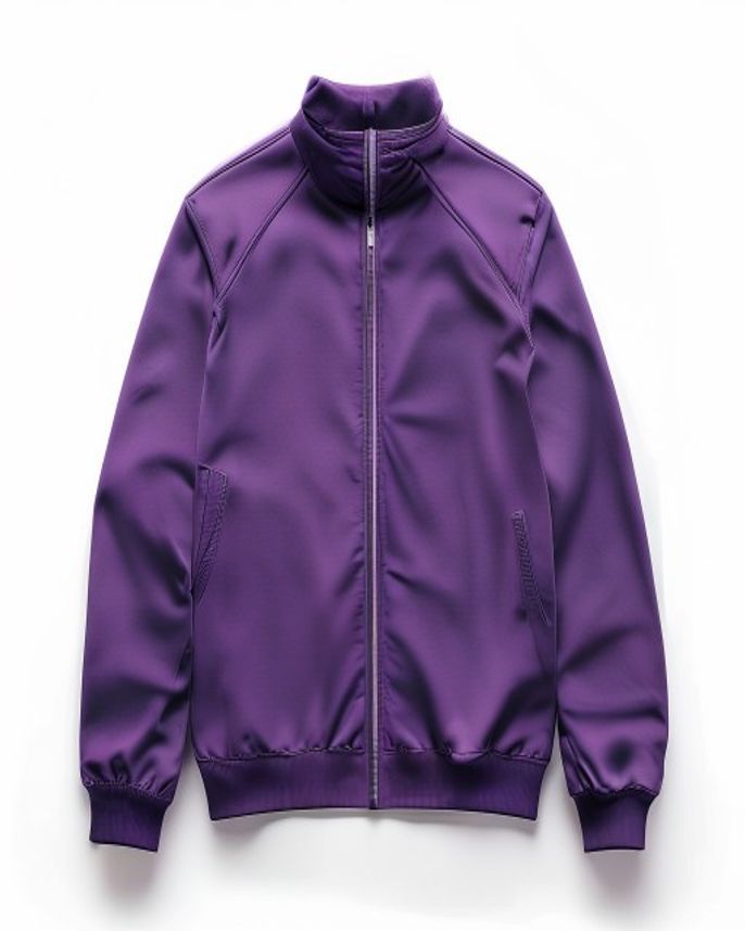 Placeholder image: Plain purple full-zip warm-up jacket