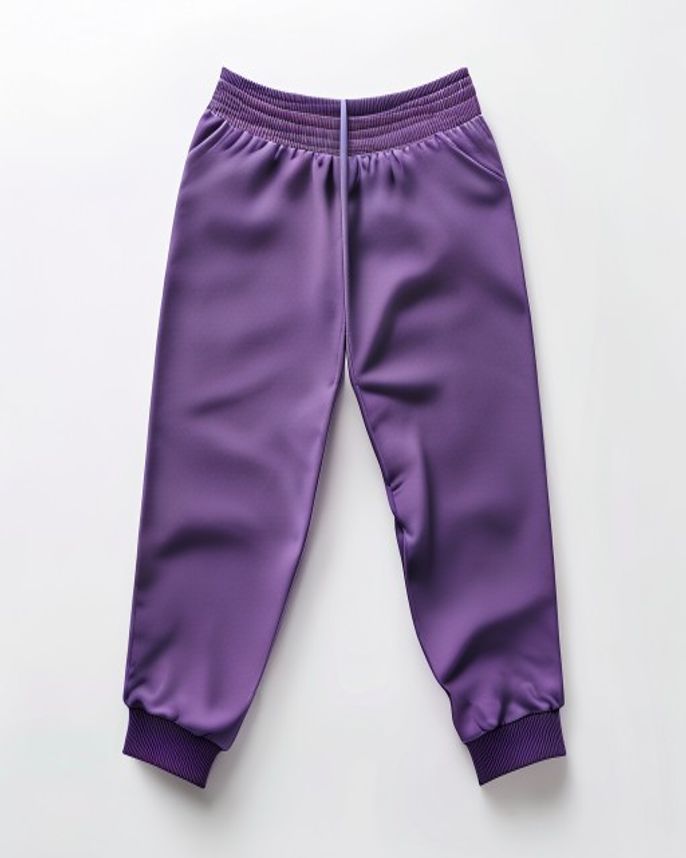 Placeholder image: Plain purple warm-up track pants